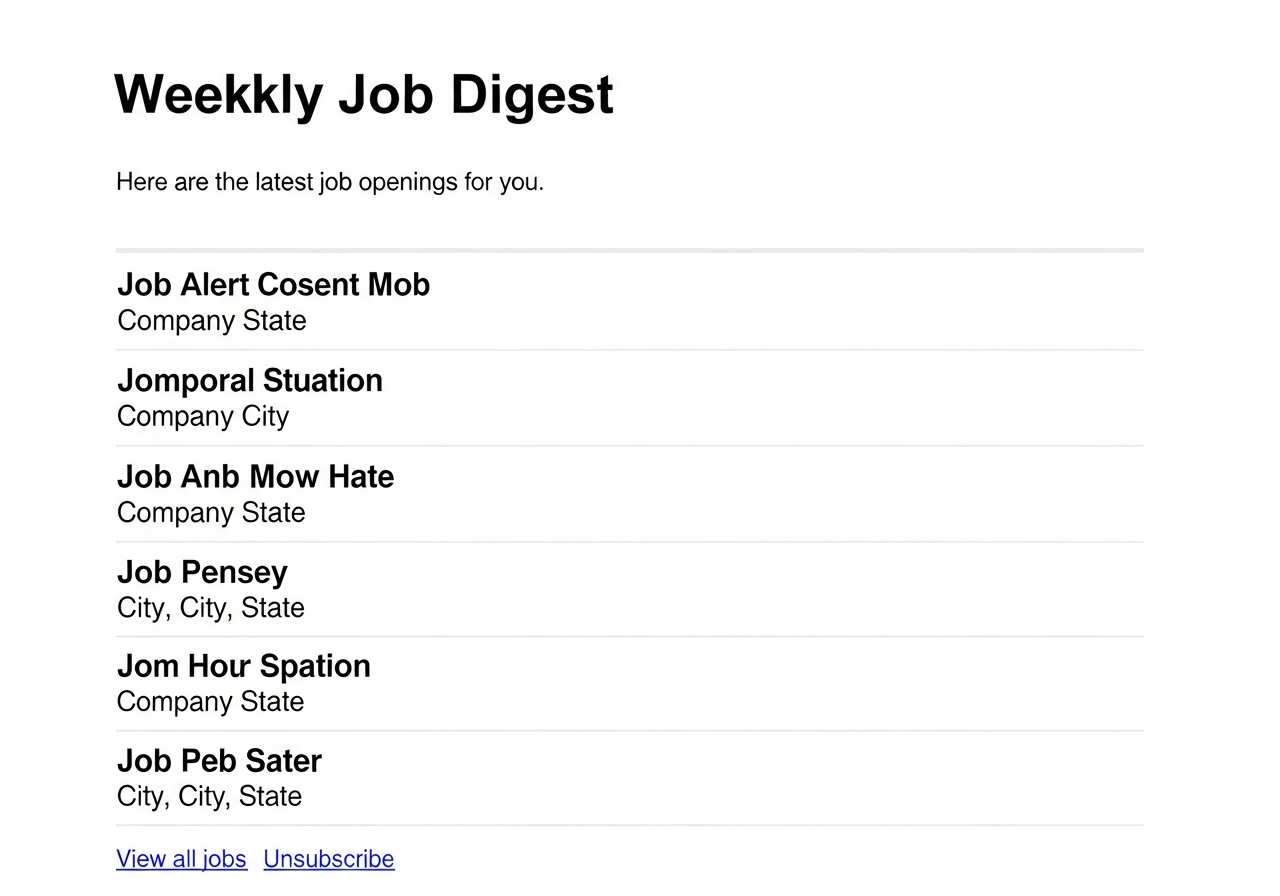 Screenshot of a typical job alert email